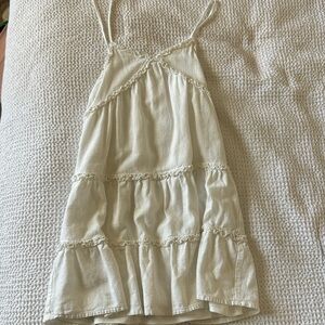White Ruffled Sleeveless Dress